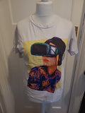 Ladies Zara Size Small White Printed Short Sleeved Tshirt