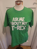 Mens Size XL Green And White "T-Rex" Tshirt