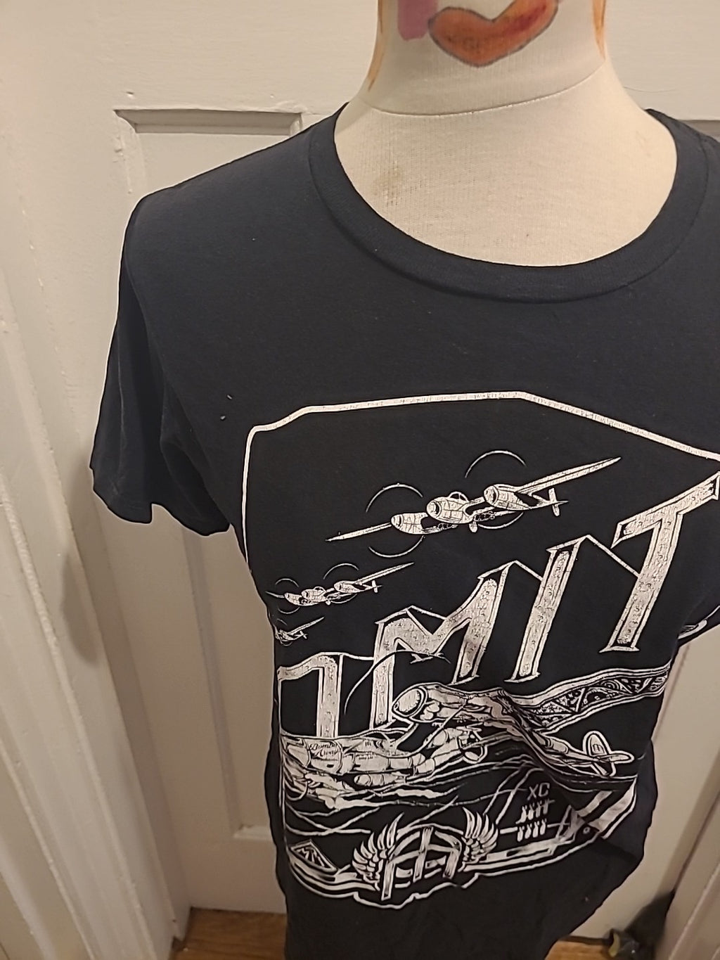 Mens Amit Size Small Black With White Printed Detail Tshirt