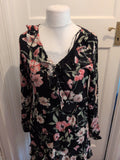 Apricot 12 Black Floral Long Sleeve Dress