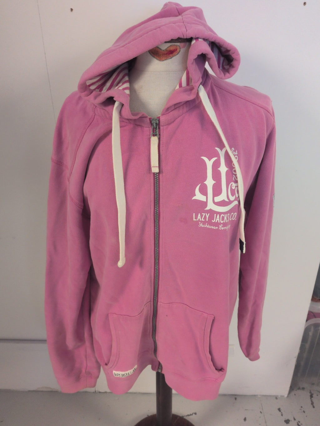 Lazy Jacks Medium Pink Full Zip Hoodie