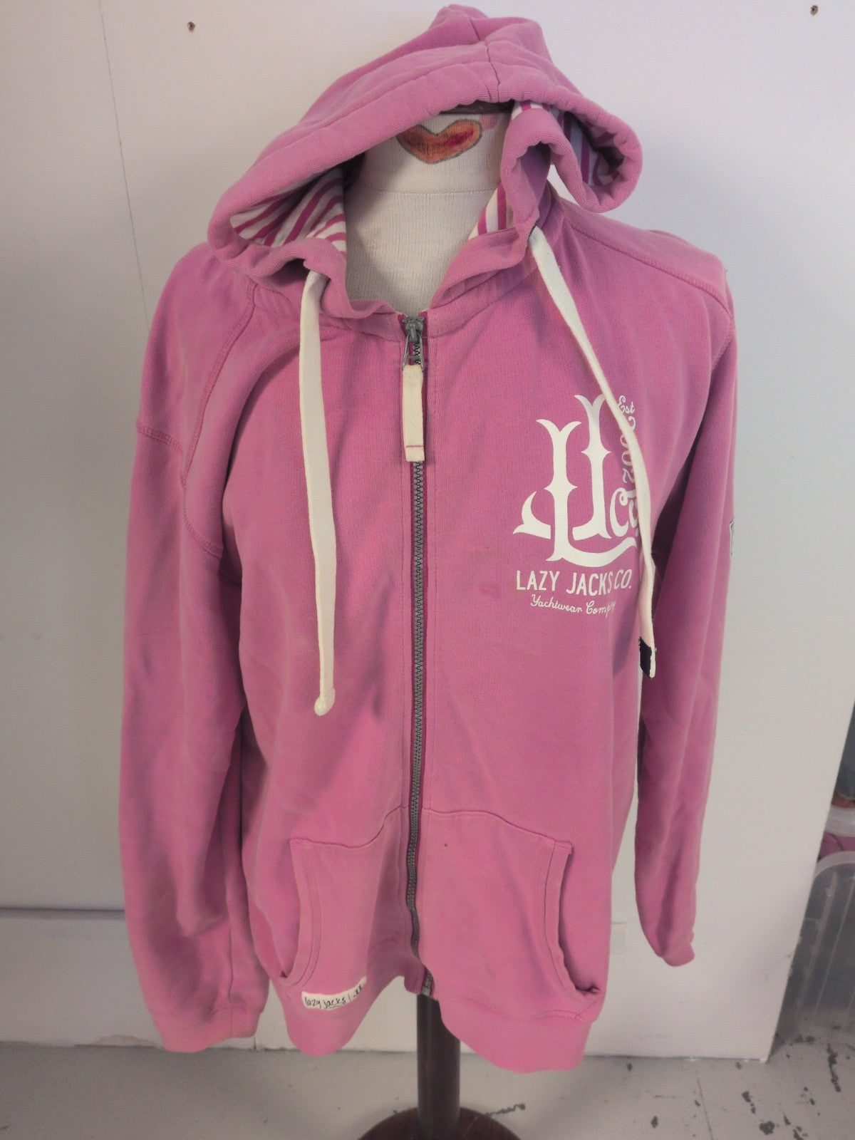 Lazy Jacks Medium Pink Full Zip Hoodie