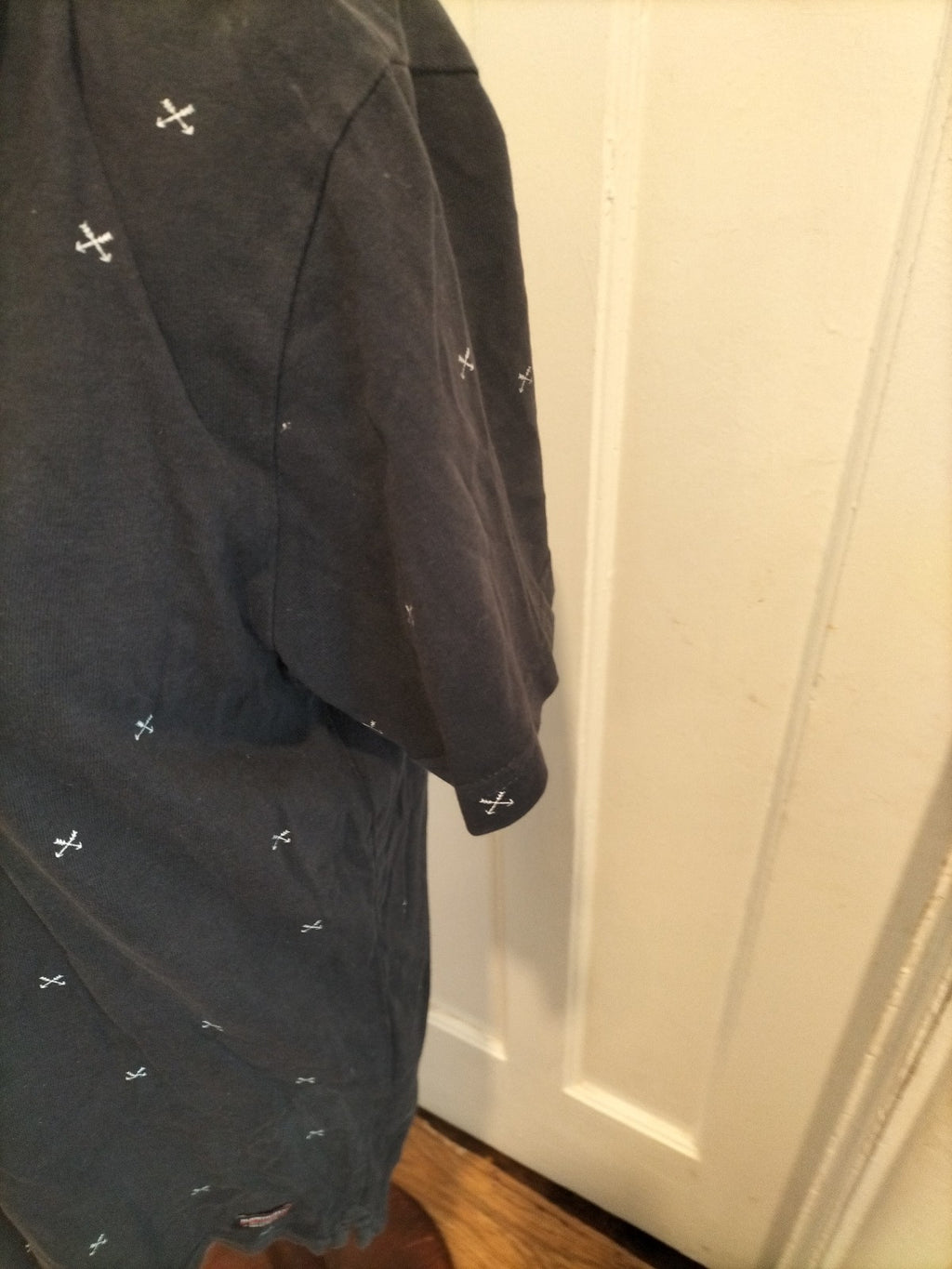 Mens Superdry Size XL Navy With White Short Sleeved Polo