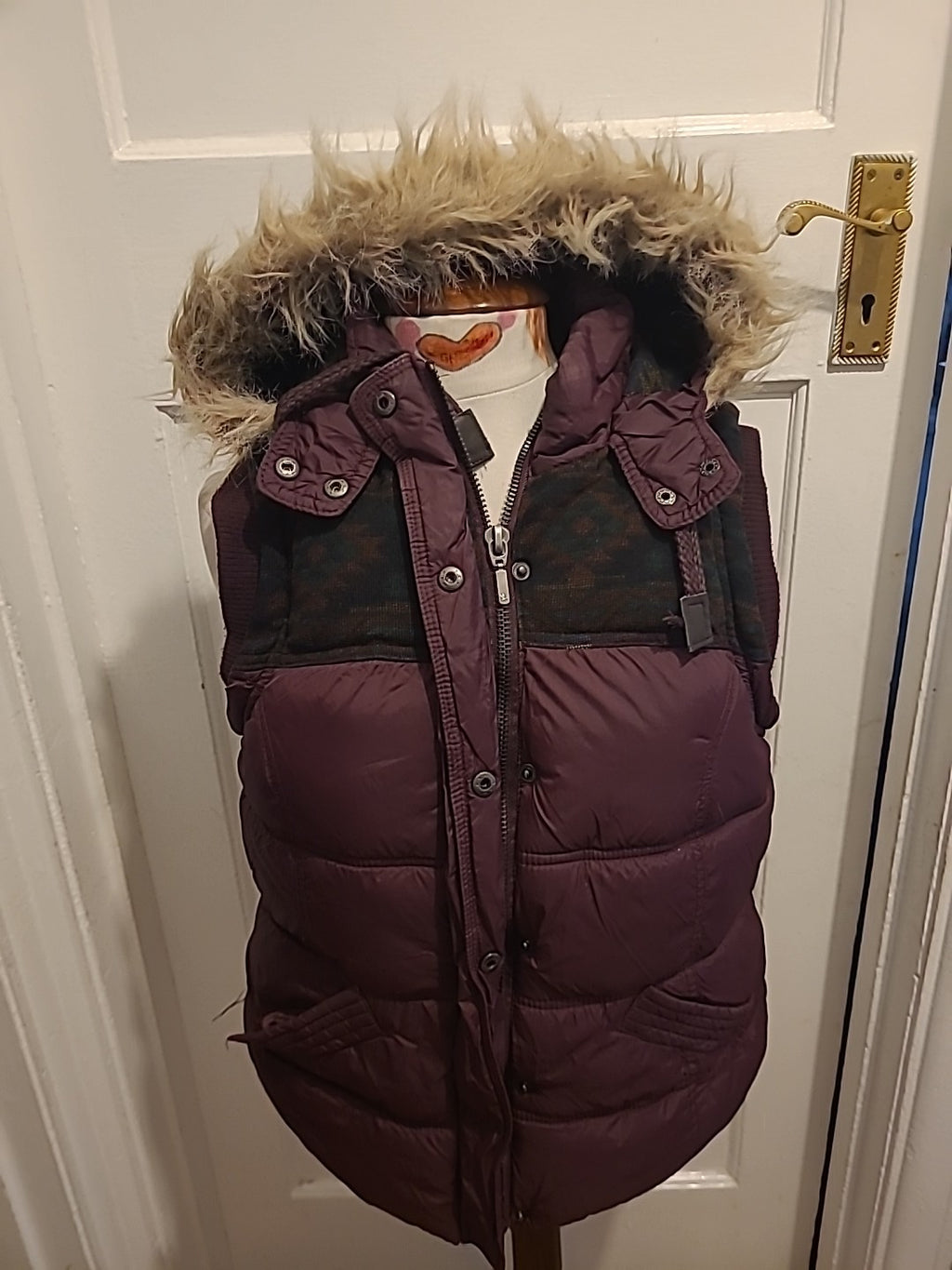 Ladies Hudson & Rose Size 14 Deep Purple Faux Fur Coat