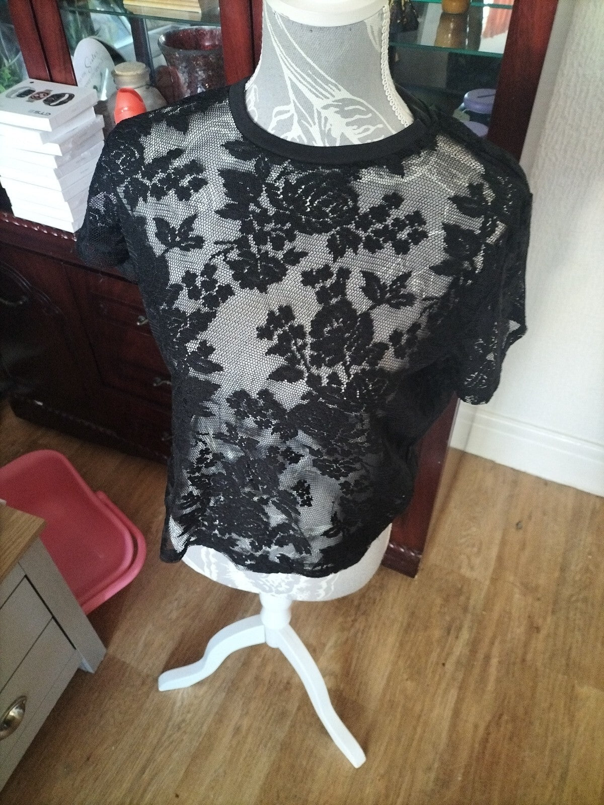 Ladies Primark Size 10 Black Short Sleeved Blouse