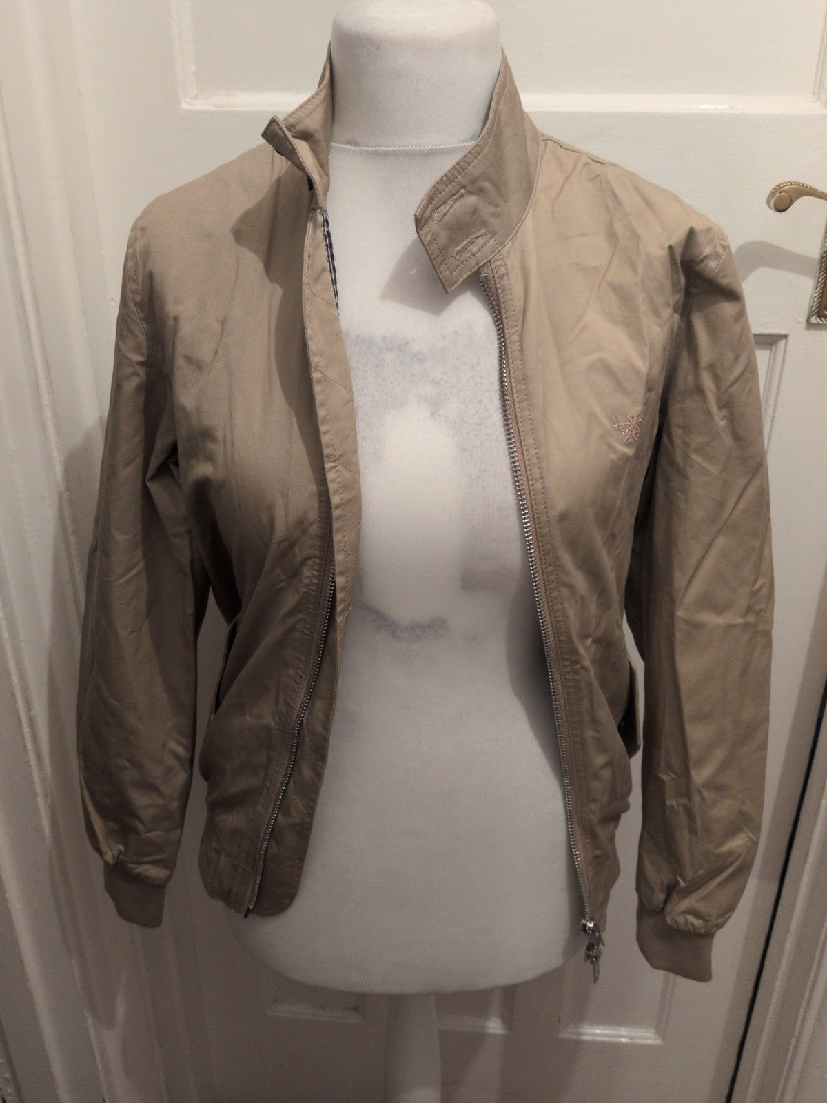 River Island XS Pale Brown Check Line Jacket