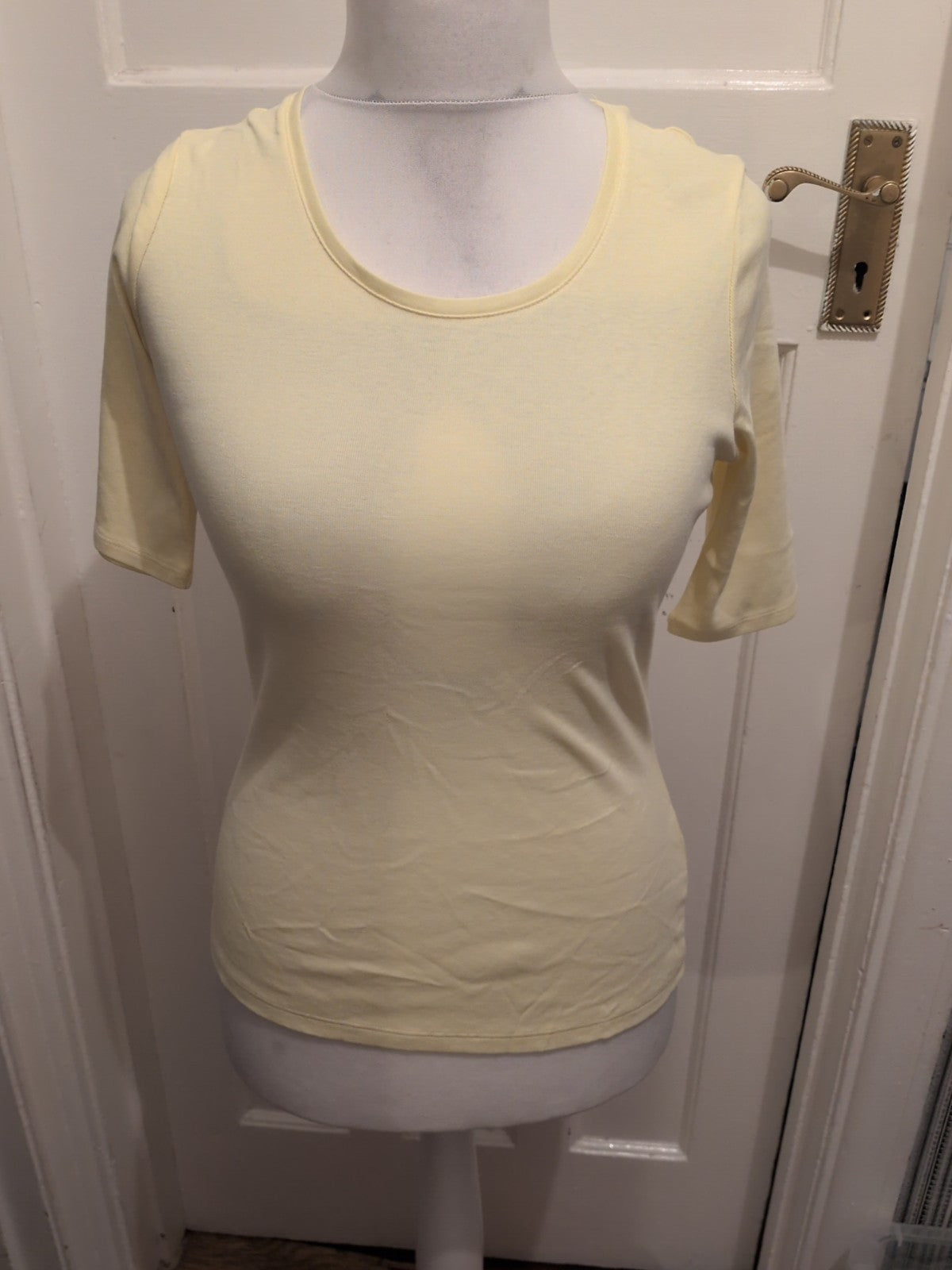 Marks And Spencer 12 Pale Yellow Short Sleeve T-shirt