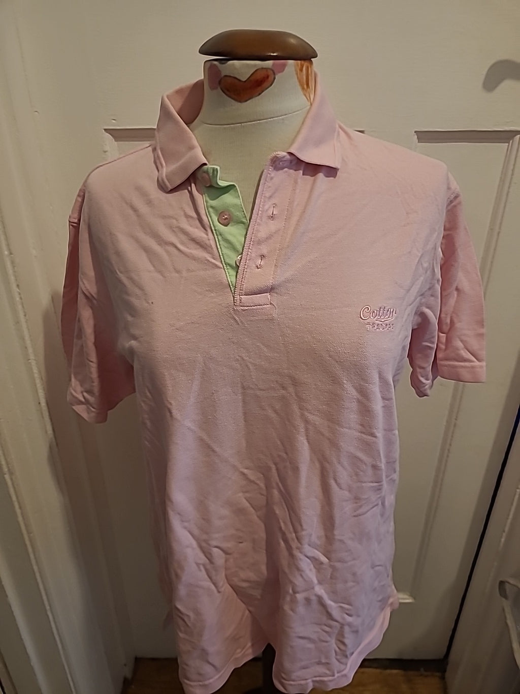 Ladies Cotton Trader Size Medium Pink Short Sleeve Polo Top