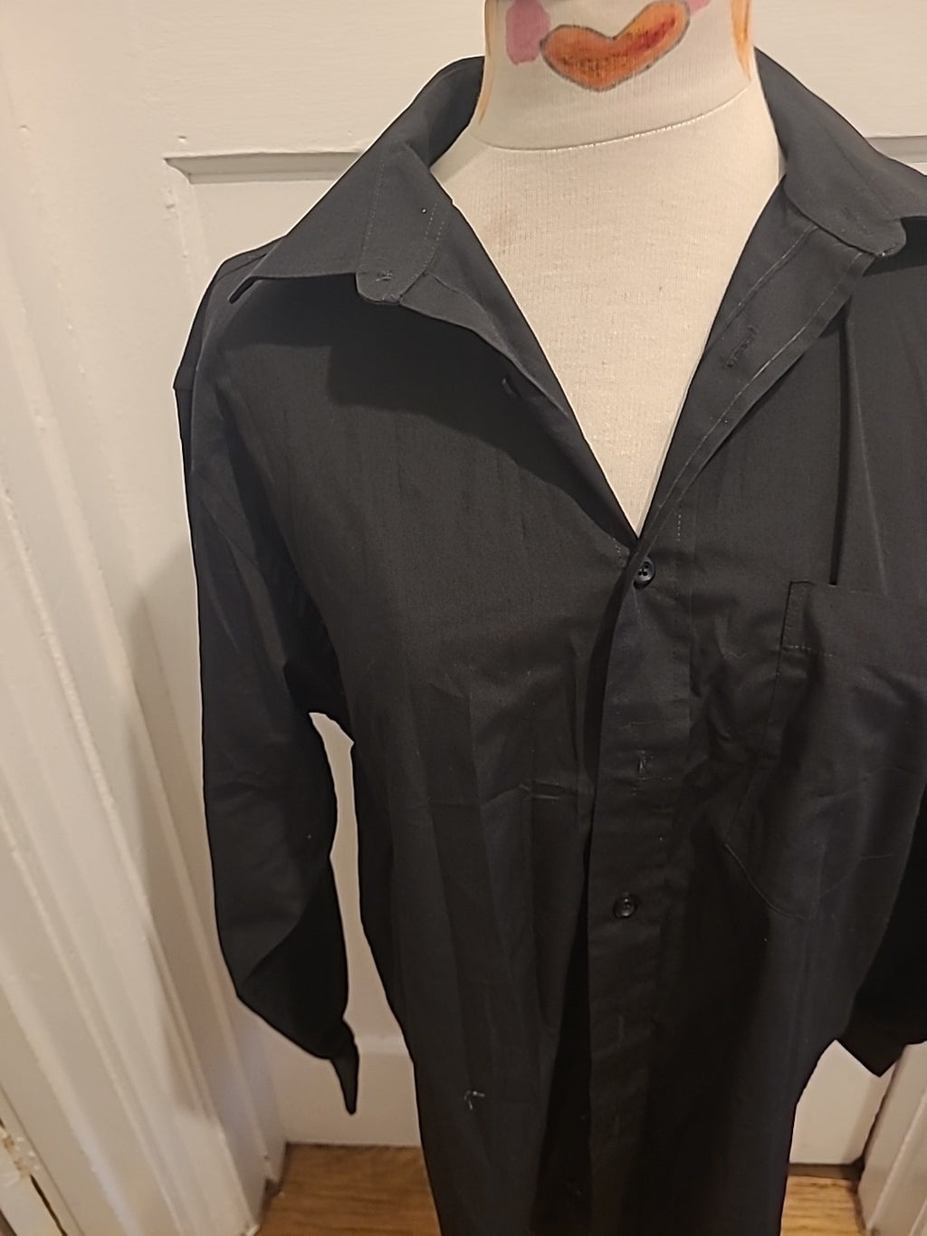 Mens Taylor&Wright Size 15.5 Black Long Sleeve Shirt