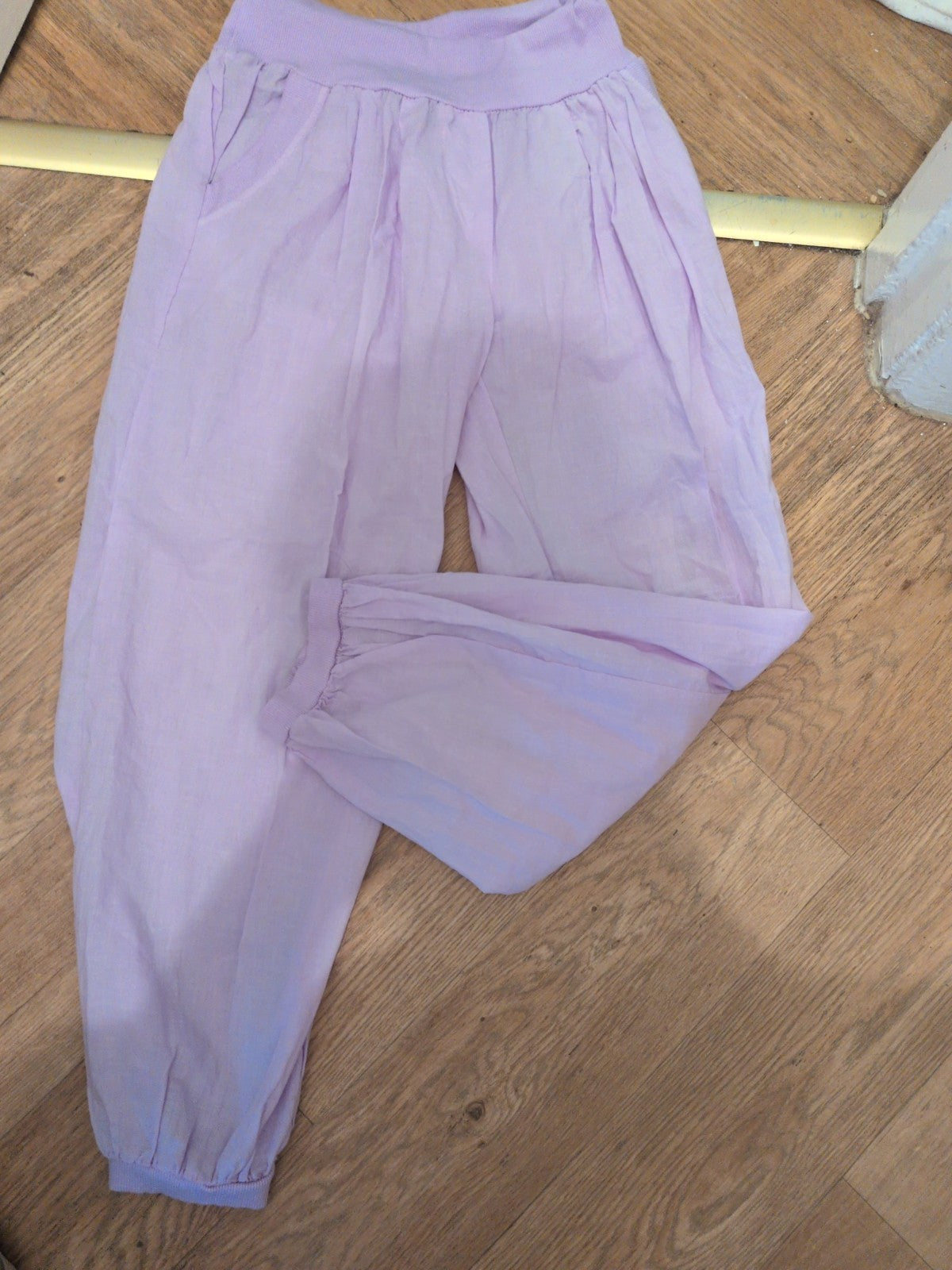 Small Purple Elasticated Cotton Trousers