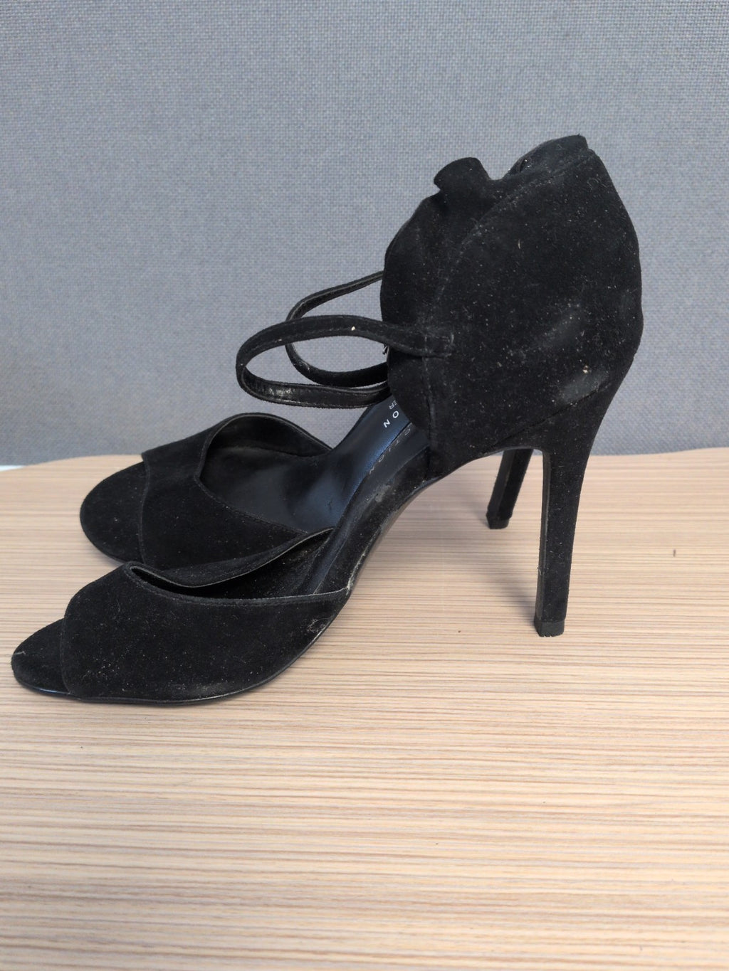 M&S Collection UK 5 Black Ankle Wrap High Heels