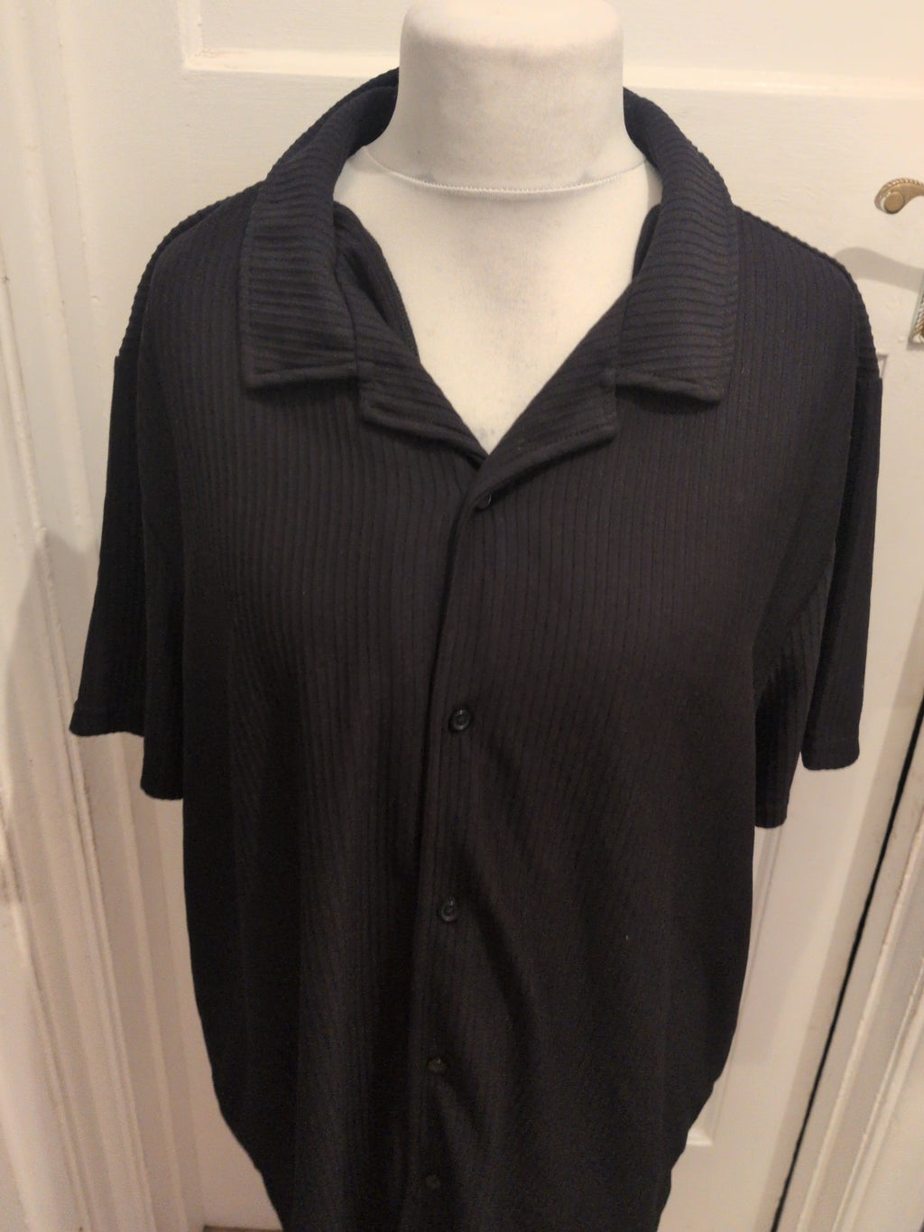 Ladies Primark Size 2XL Black Buttoned Short Sleeve Blouse Shirt