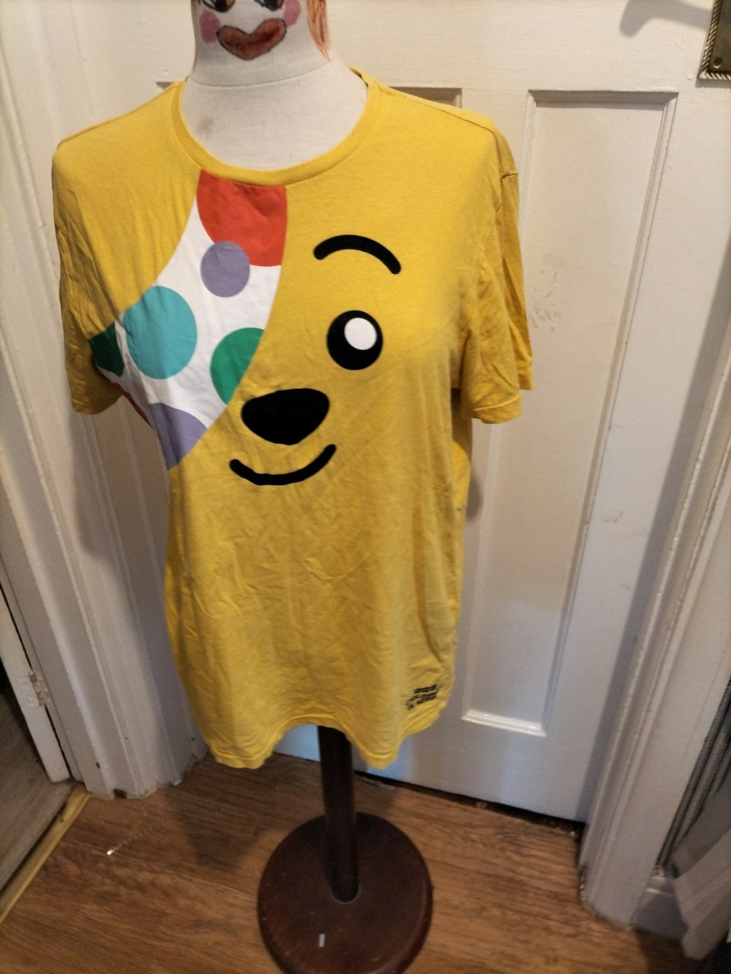Ladies George Size Medium Yellow "Children In Need" Tshirt
