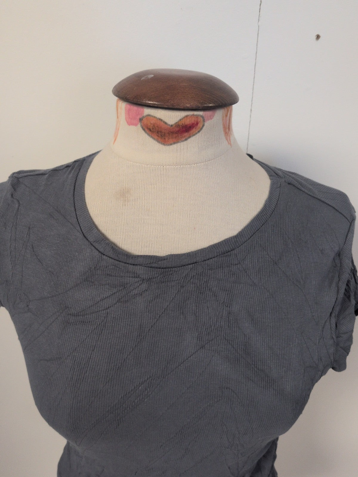 Ladies Zara Small Navy Short Sleeve Brush Rib Short Sleeve T-shirt