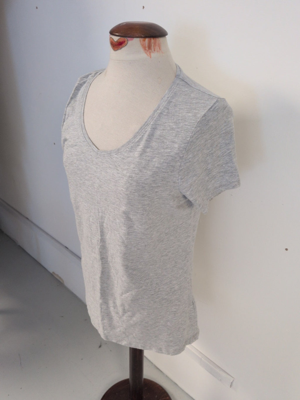 Primark 18-20 Grey Stretch Vee Short Sleeve