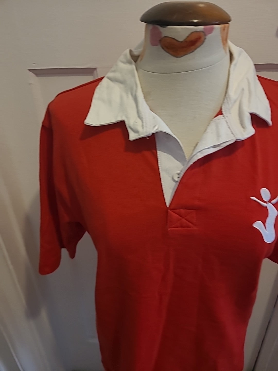Mens Bruntwood Size XS Red With White Trim Short Sleeved Polo
