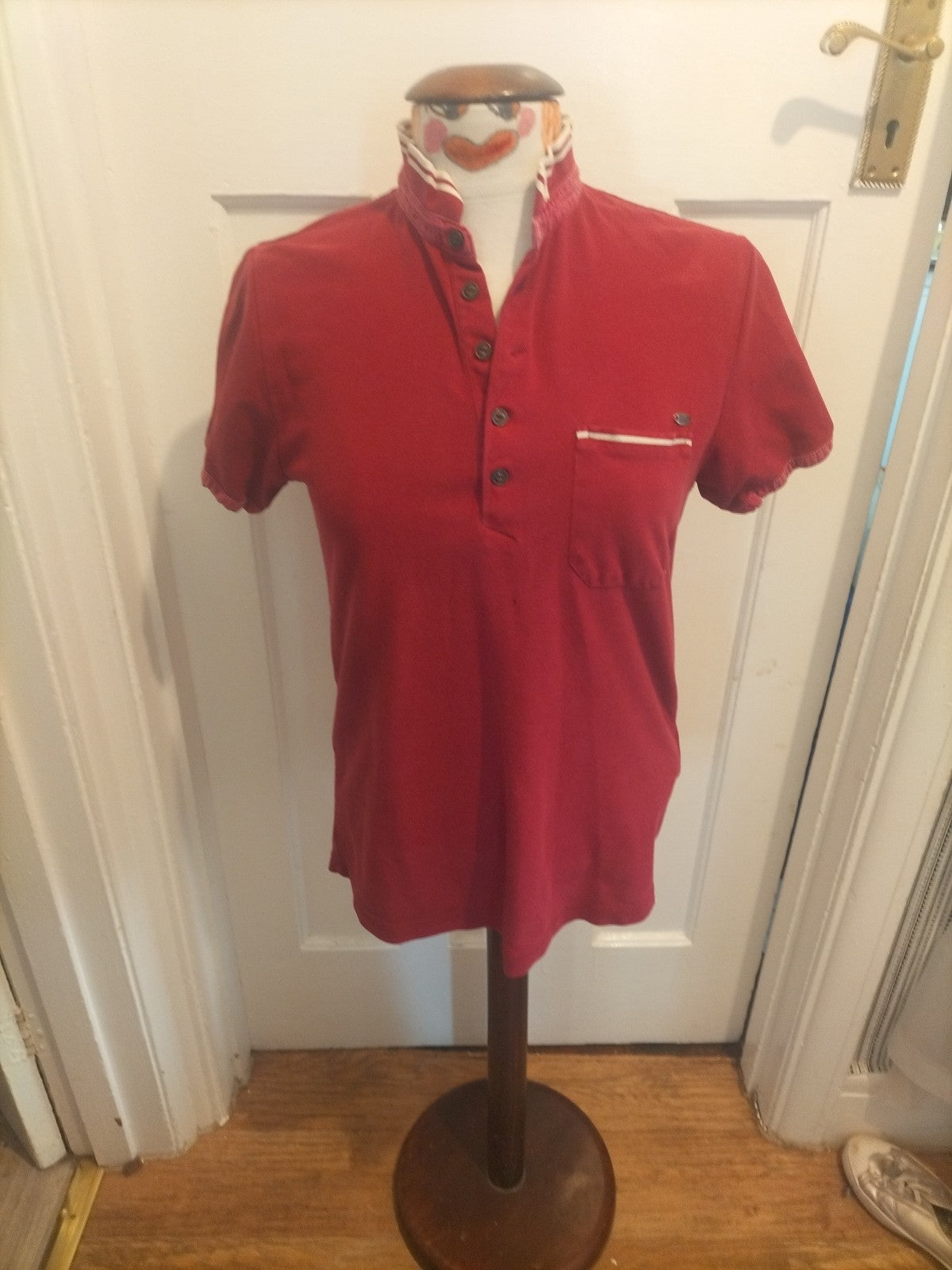 Mens Firetrap Size Small Red Short Sleeved Polo