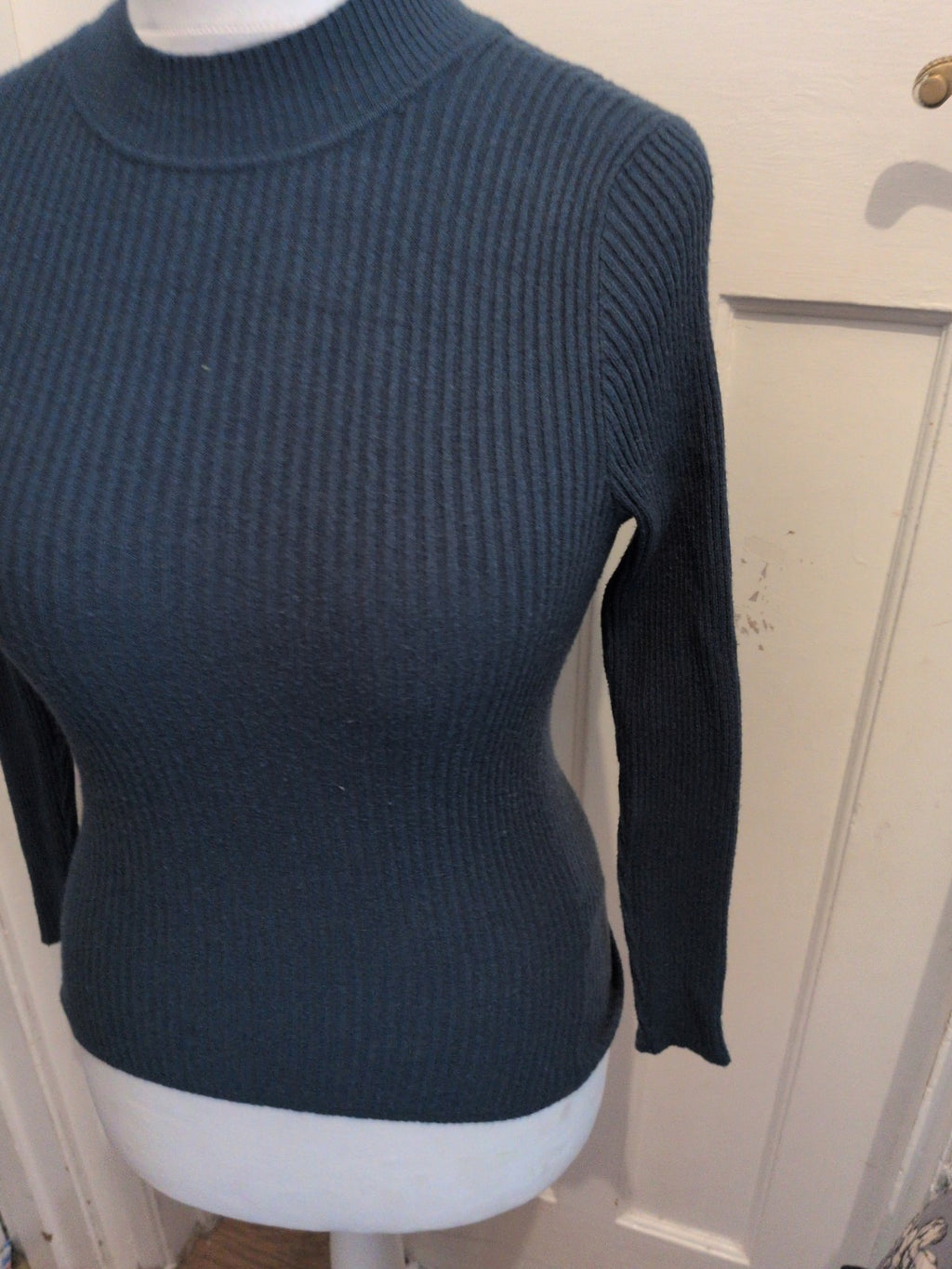Primark Small Teal Rib Long Sleeve Jumper