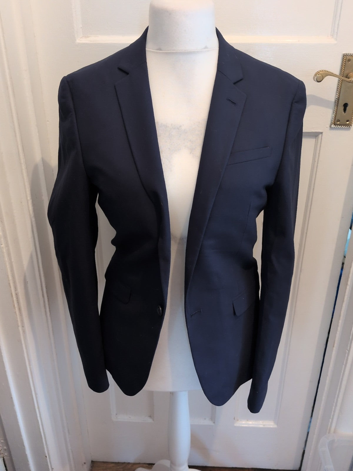 ASOS 38" Navy Lined Padded Suit Jacket