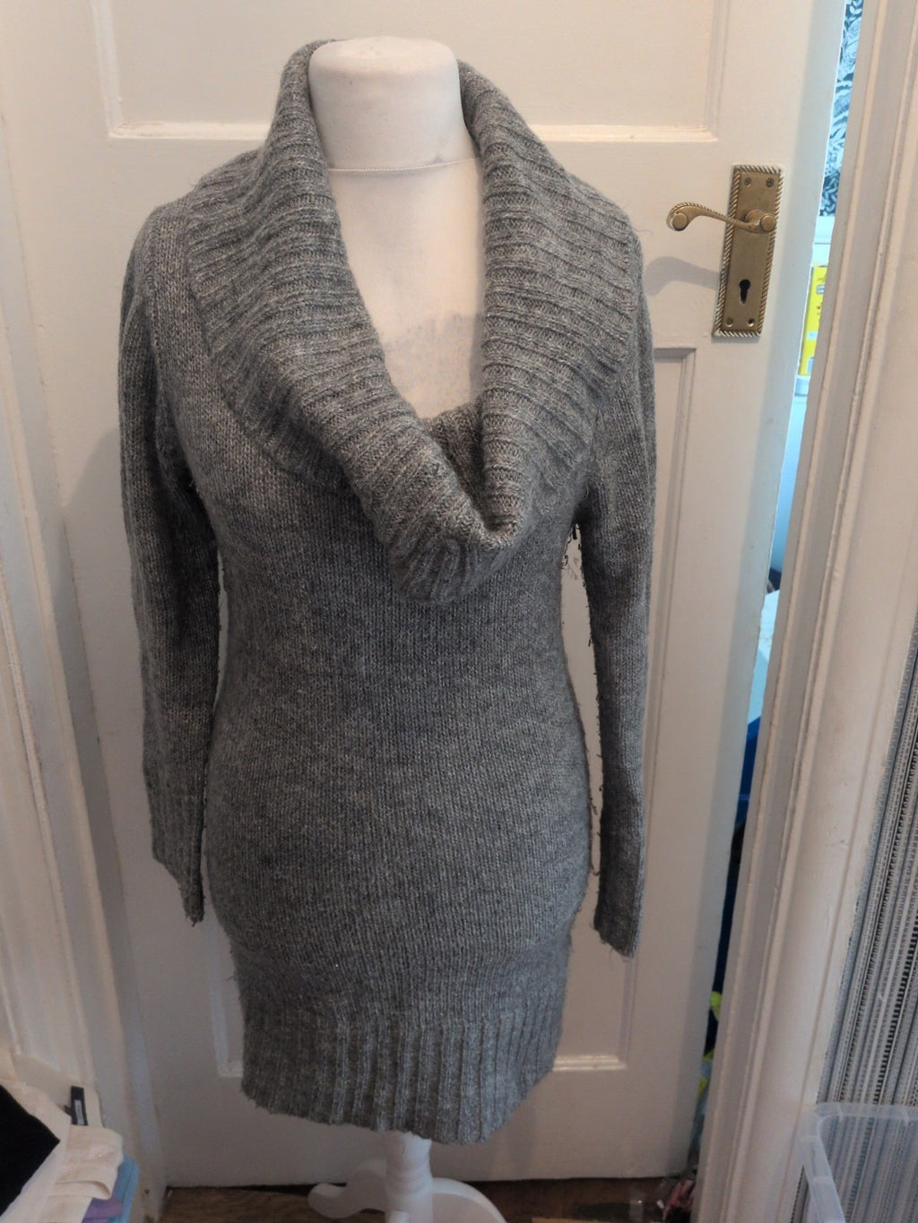 Primark 12-14 Jumper Dress Grey Long Sleeve