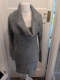 Primark 12-14 Jumper Dress Grey Long Sleeve