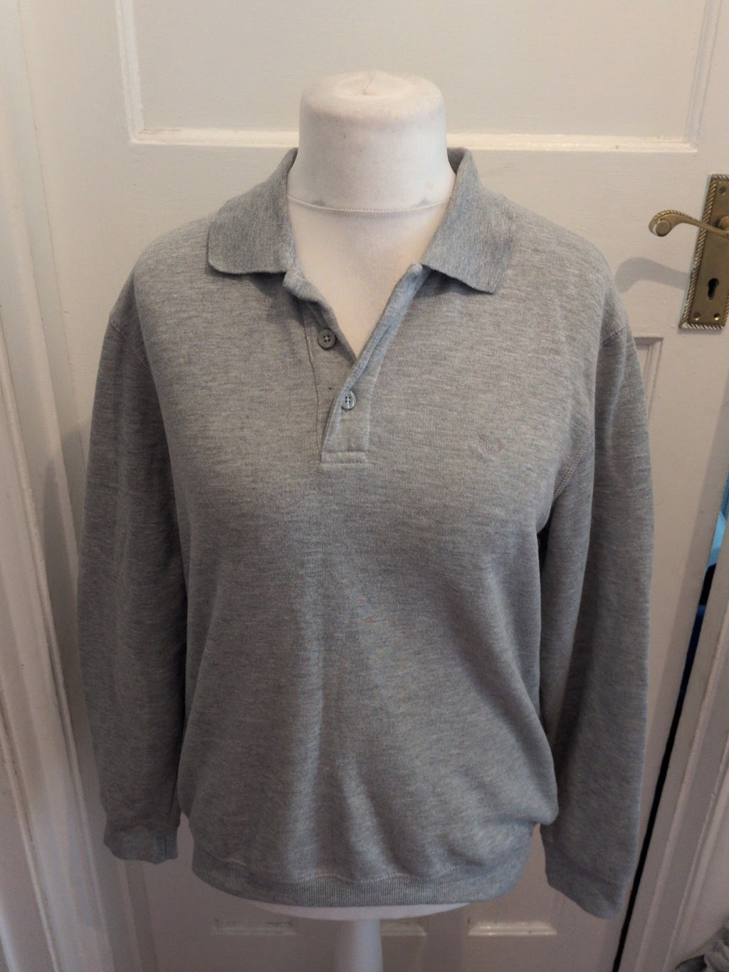 Lincoln Medium Grey Collared Long Sleeve Jumper