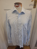 Mens Next City Collection Size 16.5" Blue Detailed Pure Cotton Long Sleeved...
