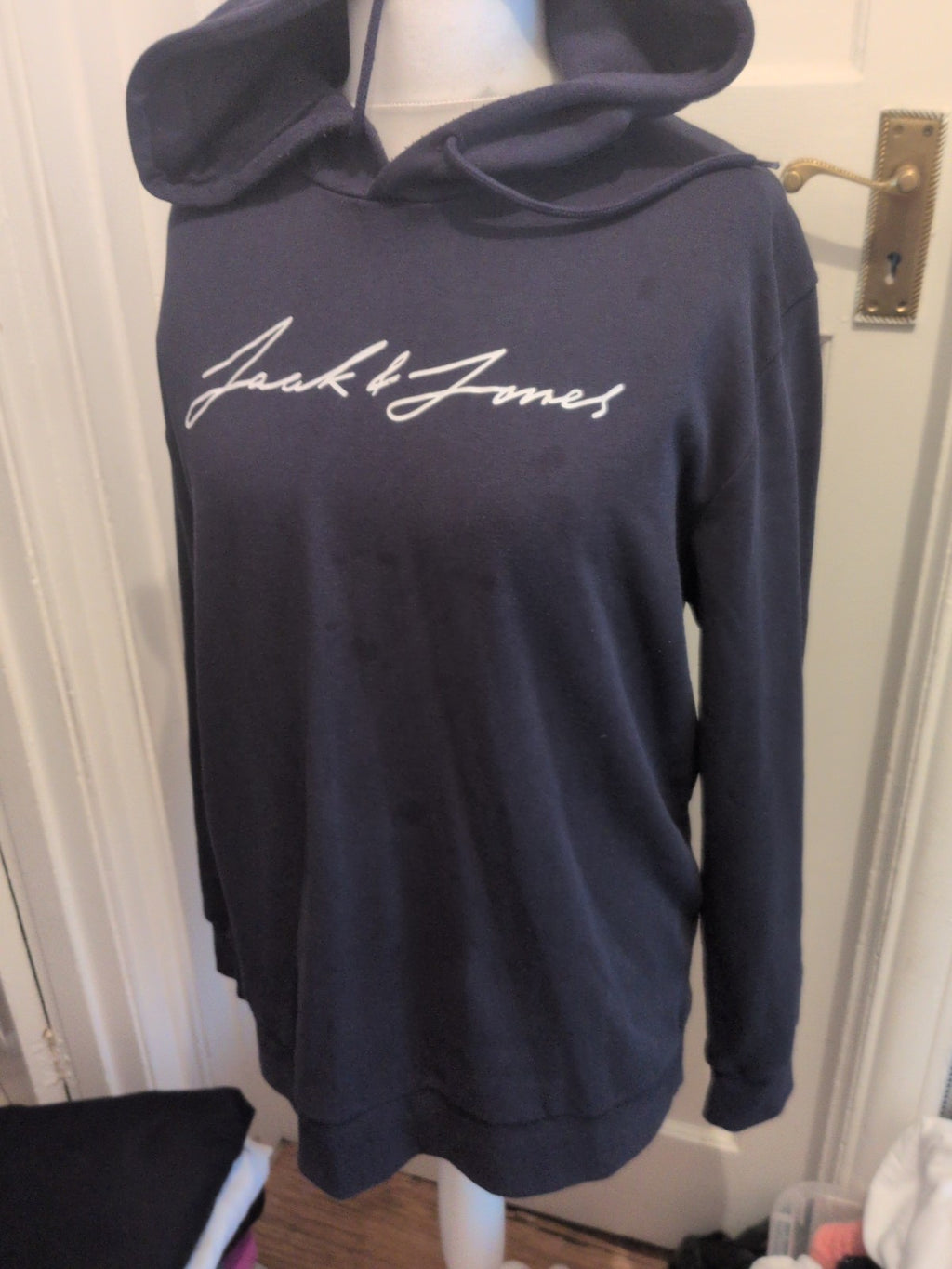 Jack & Jones Navy 2XL Print Pullover Hoodie