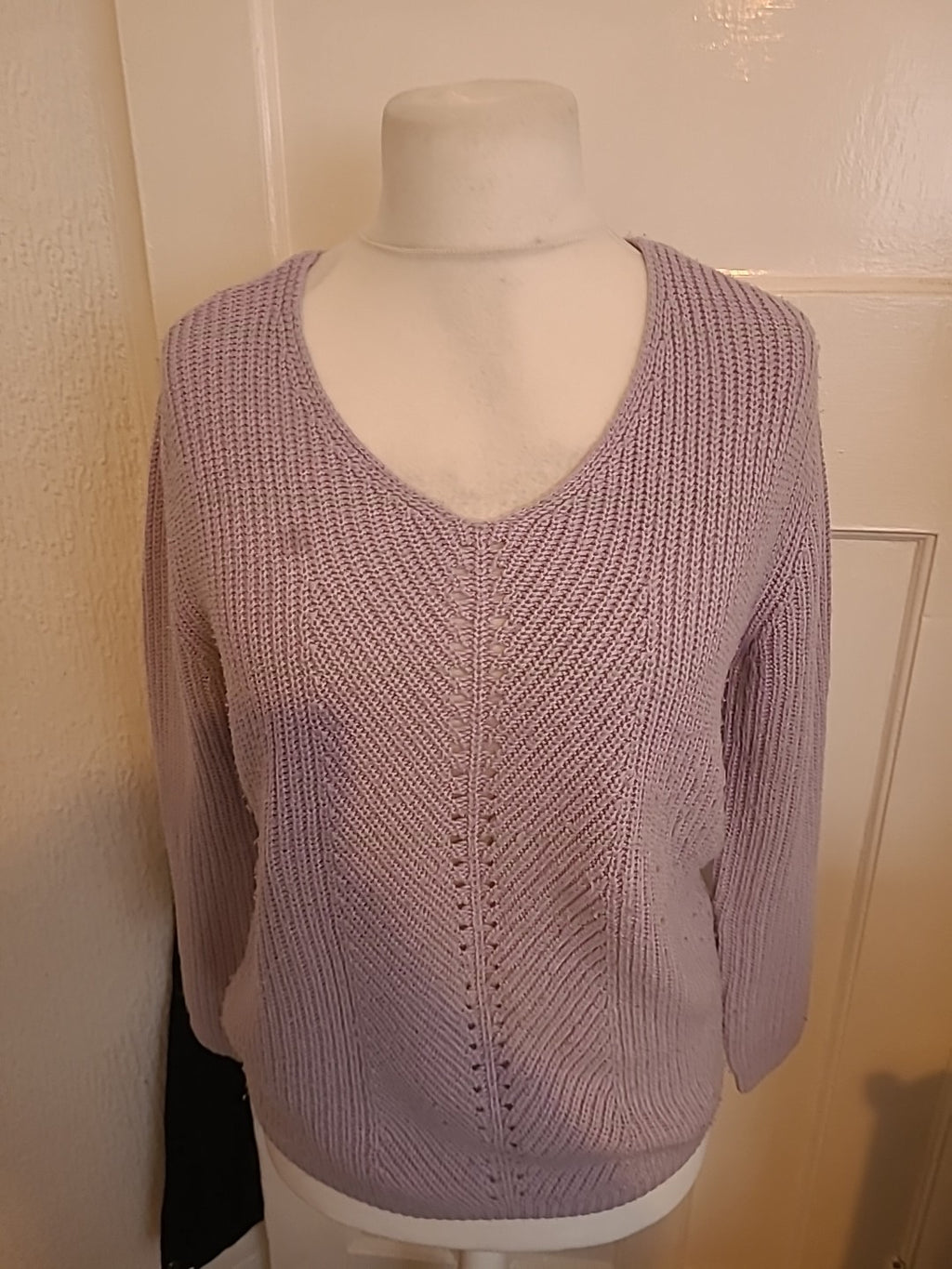 Peacocks Small Pale Purple Knit Jumper Bobbling