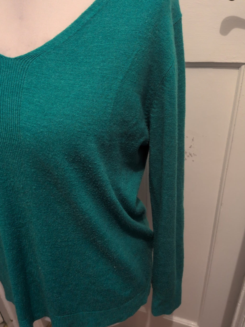 Ladies Primark Size 18-20 Green V Neck Jumper