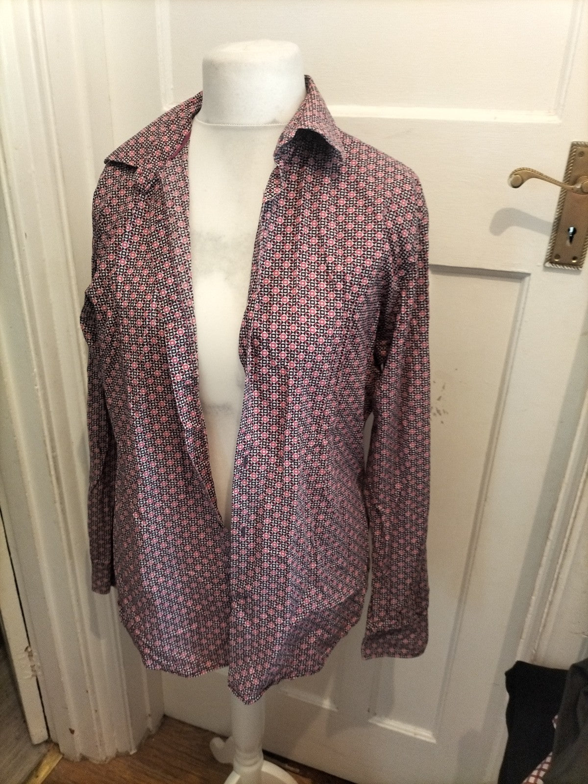 Autograph Large Slim Fit Purple Black Pink Long Sleeve Shirt