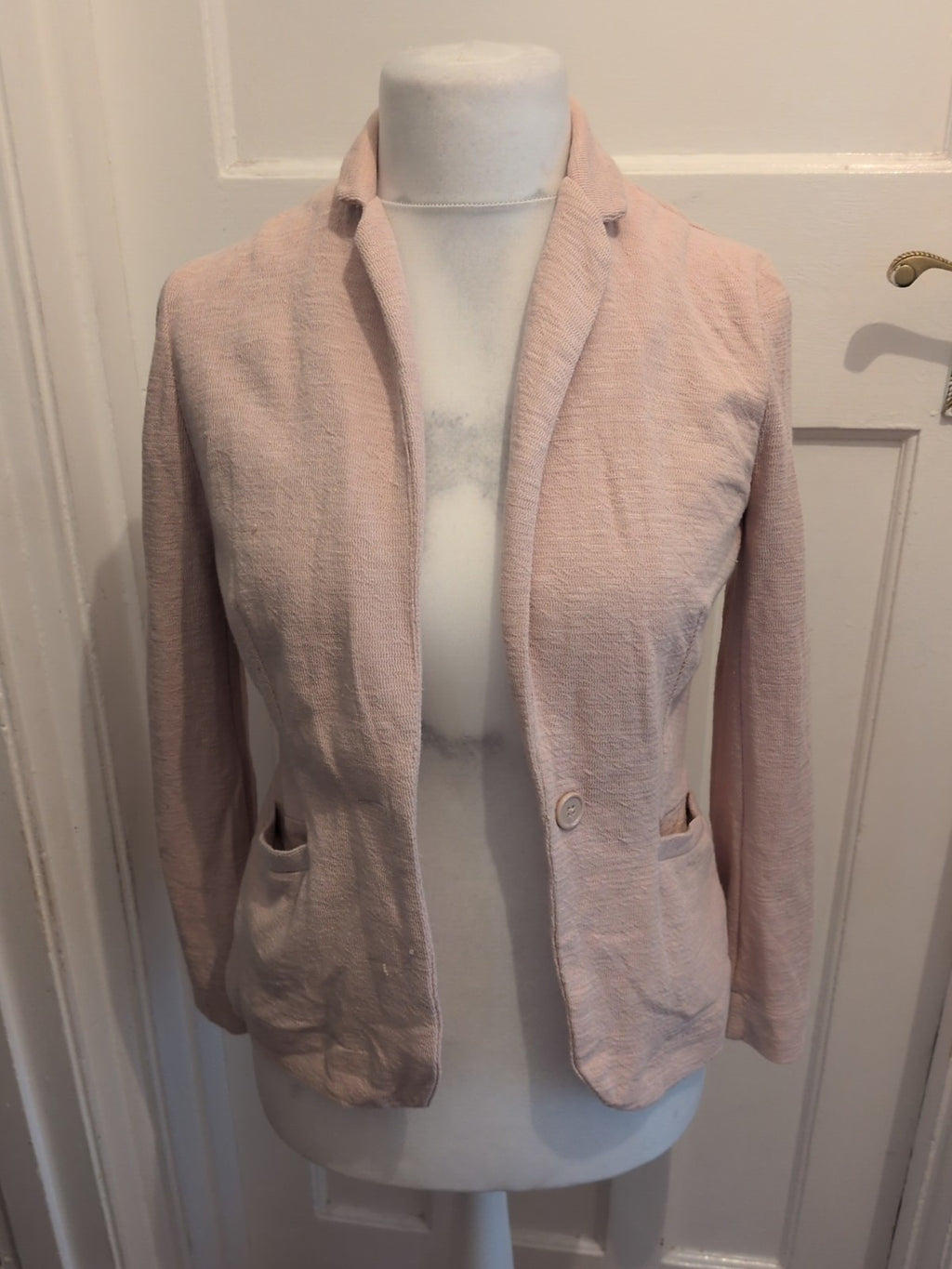 New Look 8 Pale Pink Buttoned Blazer