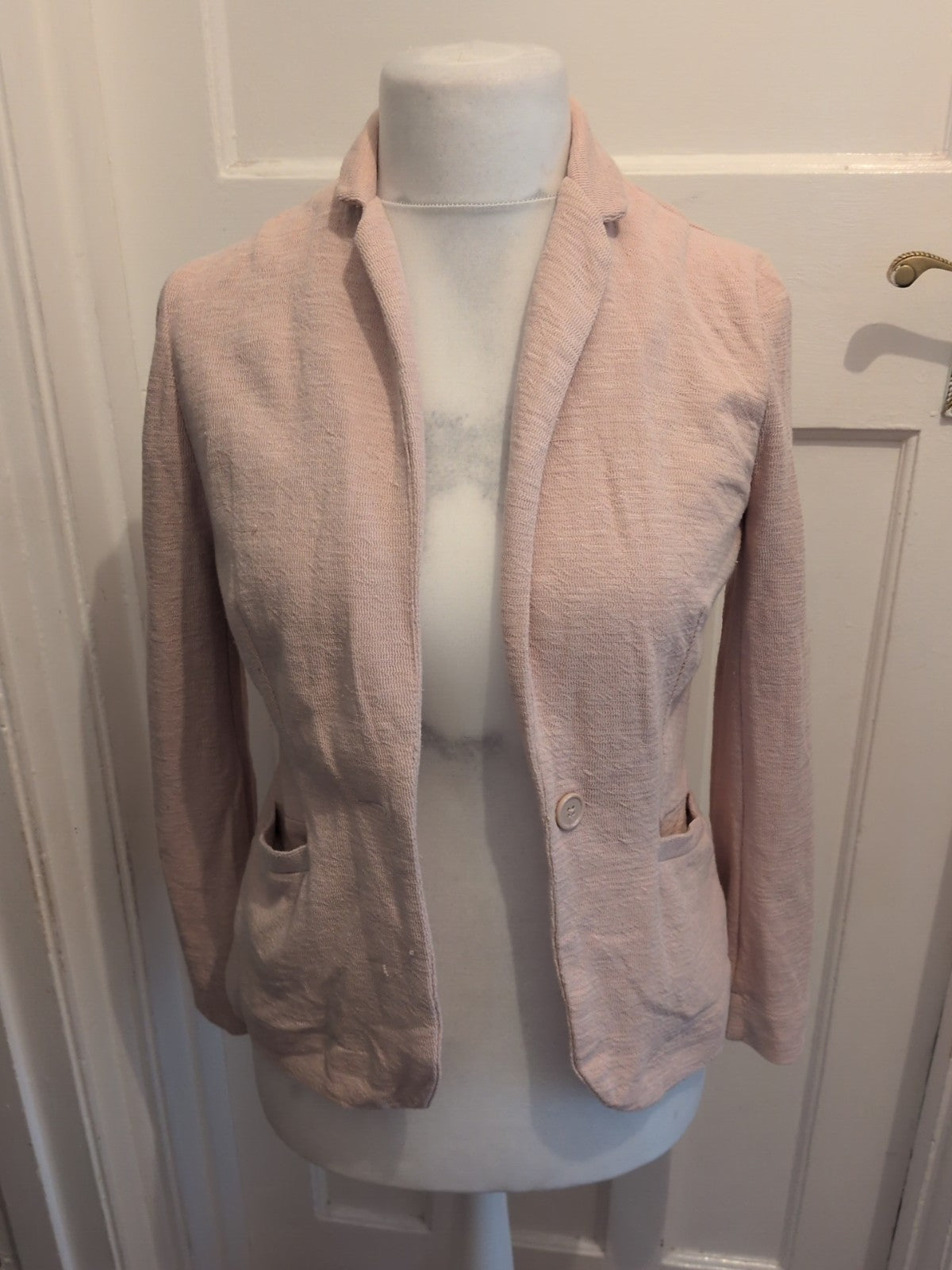 New Look 8 Pale Pink Buttoned Blazer