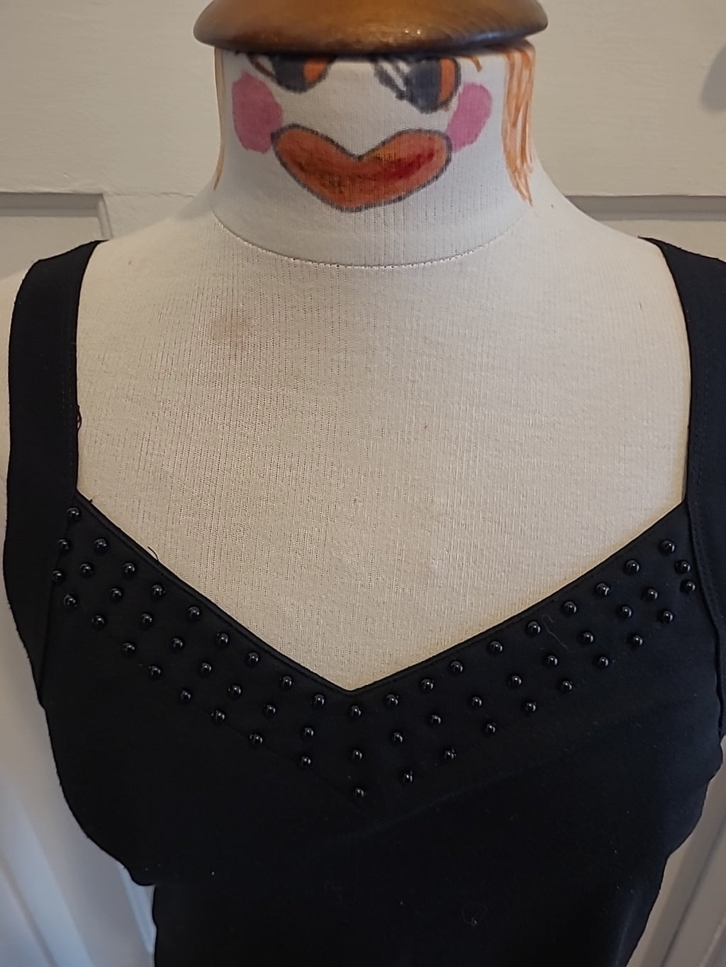 Ladies Black Strappy Top Size Small Janique