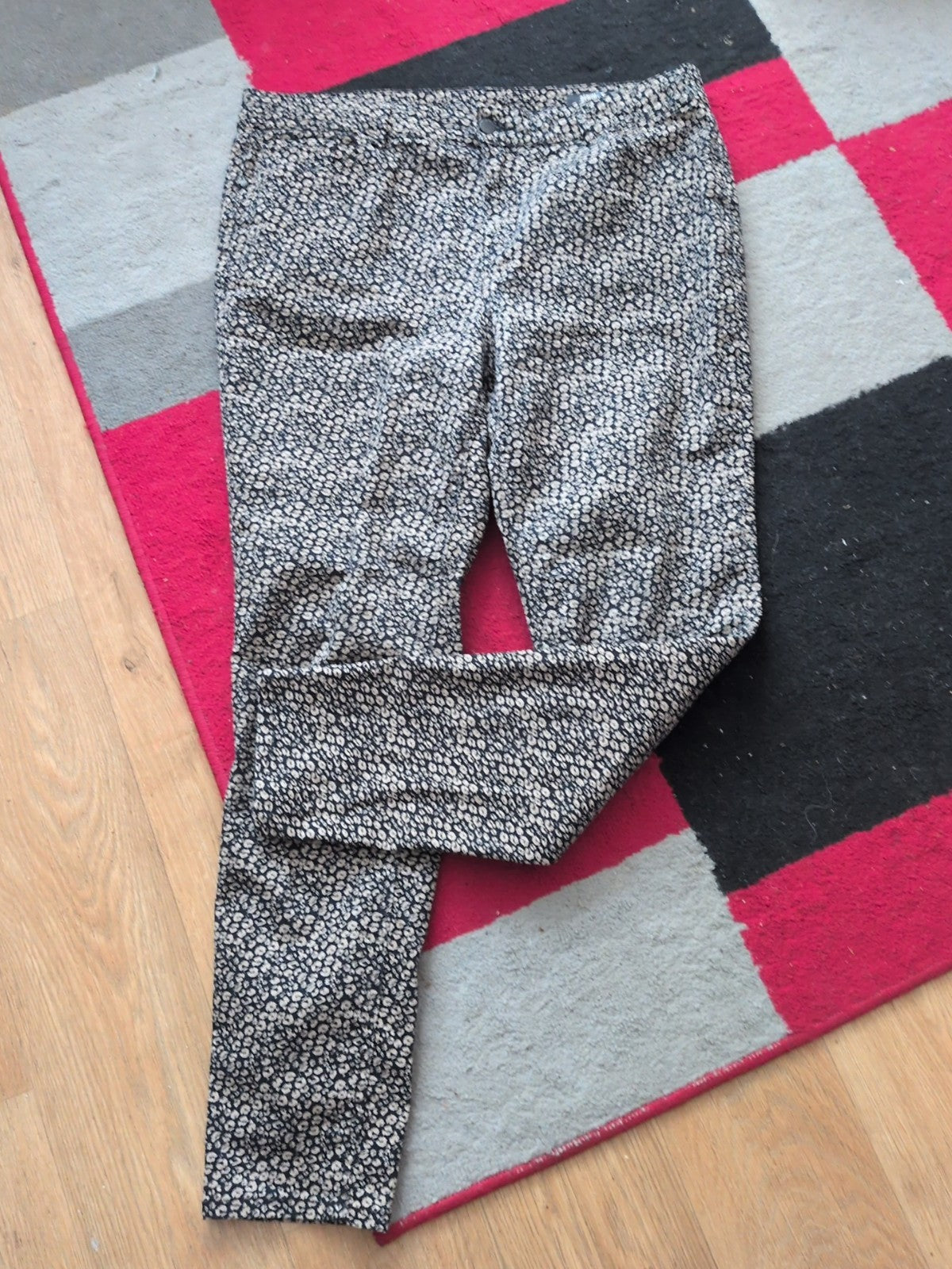 Ladies Tu Size 16 Black And Beige Denim Jeans Skinny