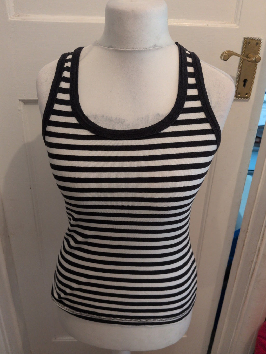 Ladies Basics 12 Dark Navy Stripe Tank Vest Top