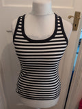 Ladies Basics 12 Dark Navy Stripe Tank Vest Top