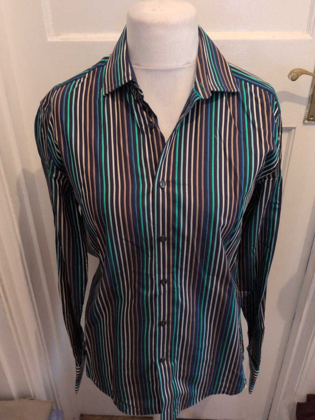 Autograph Medium Luxury Fabric Multicoloured Striped Long Sleeve Shirt