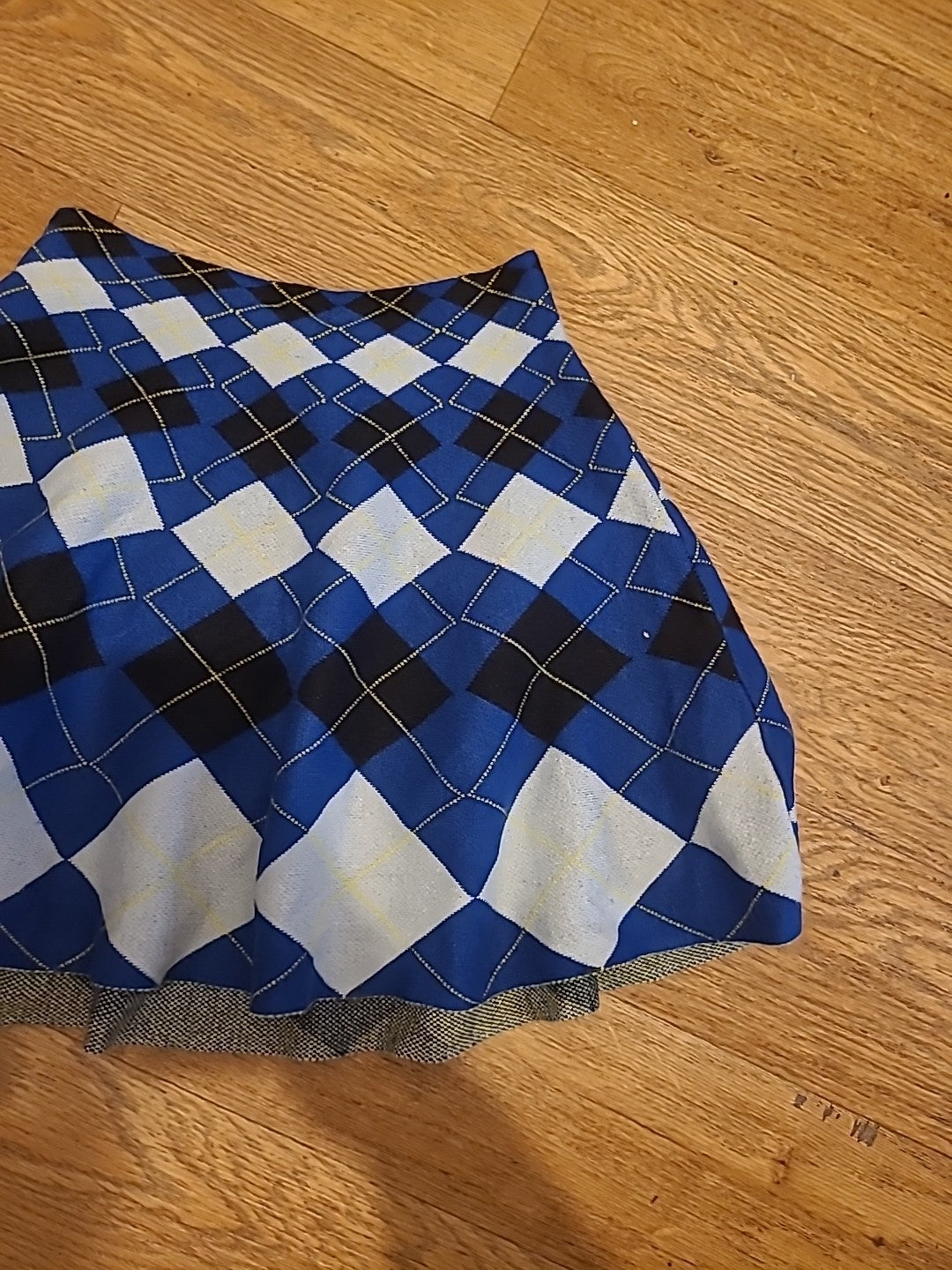 Ladies Primark Size Medium Blue White Check Skirt