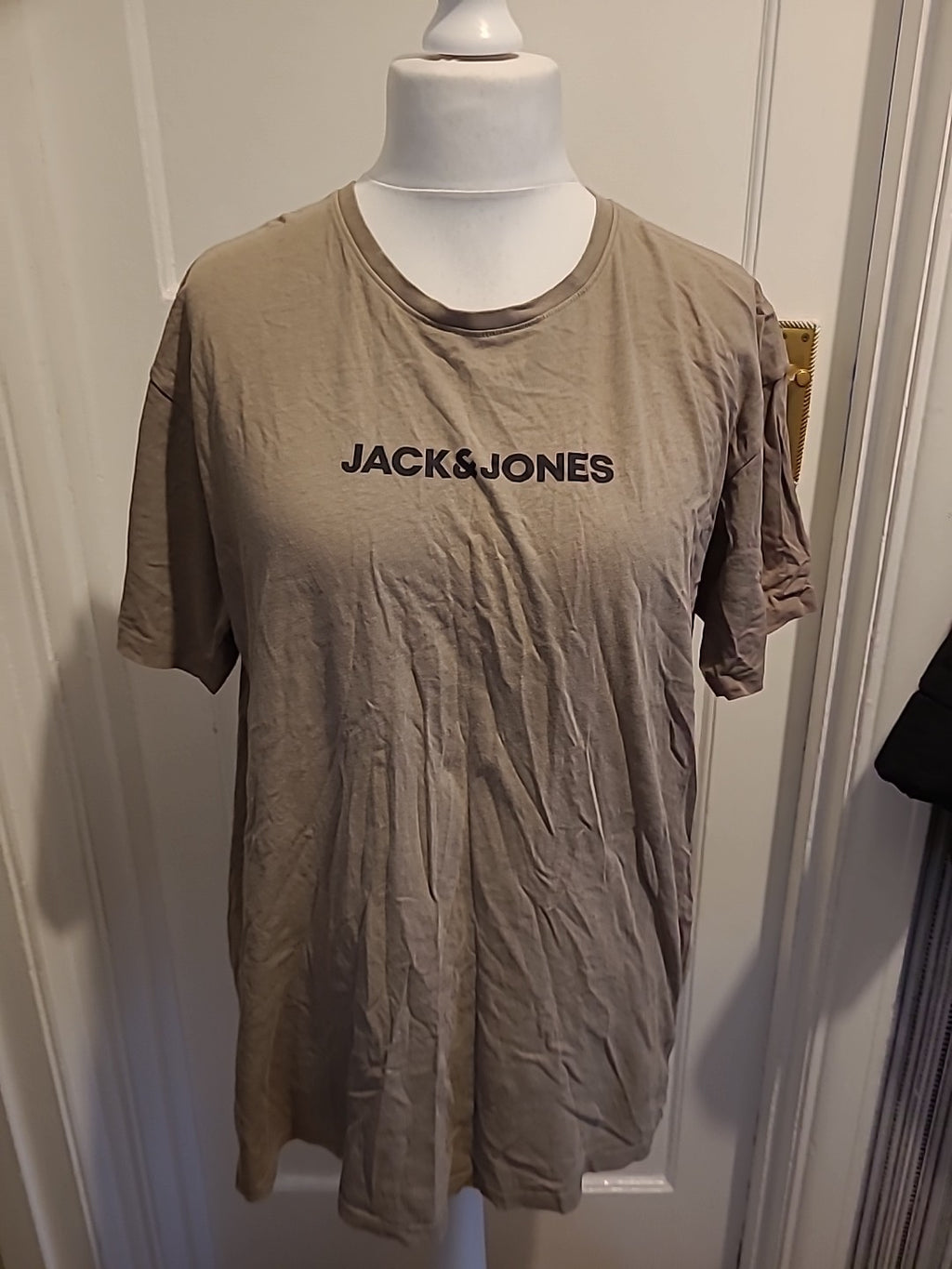 Mens Jack&Jones Size XL Brown Print Short Sleeved Tshirt