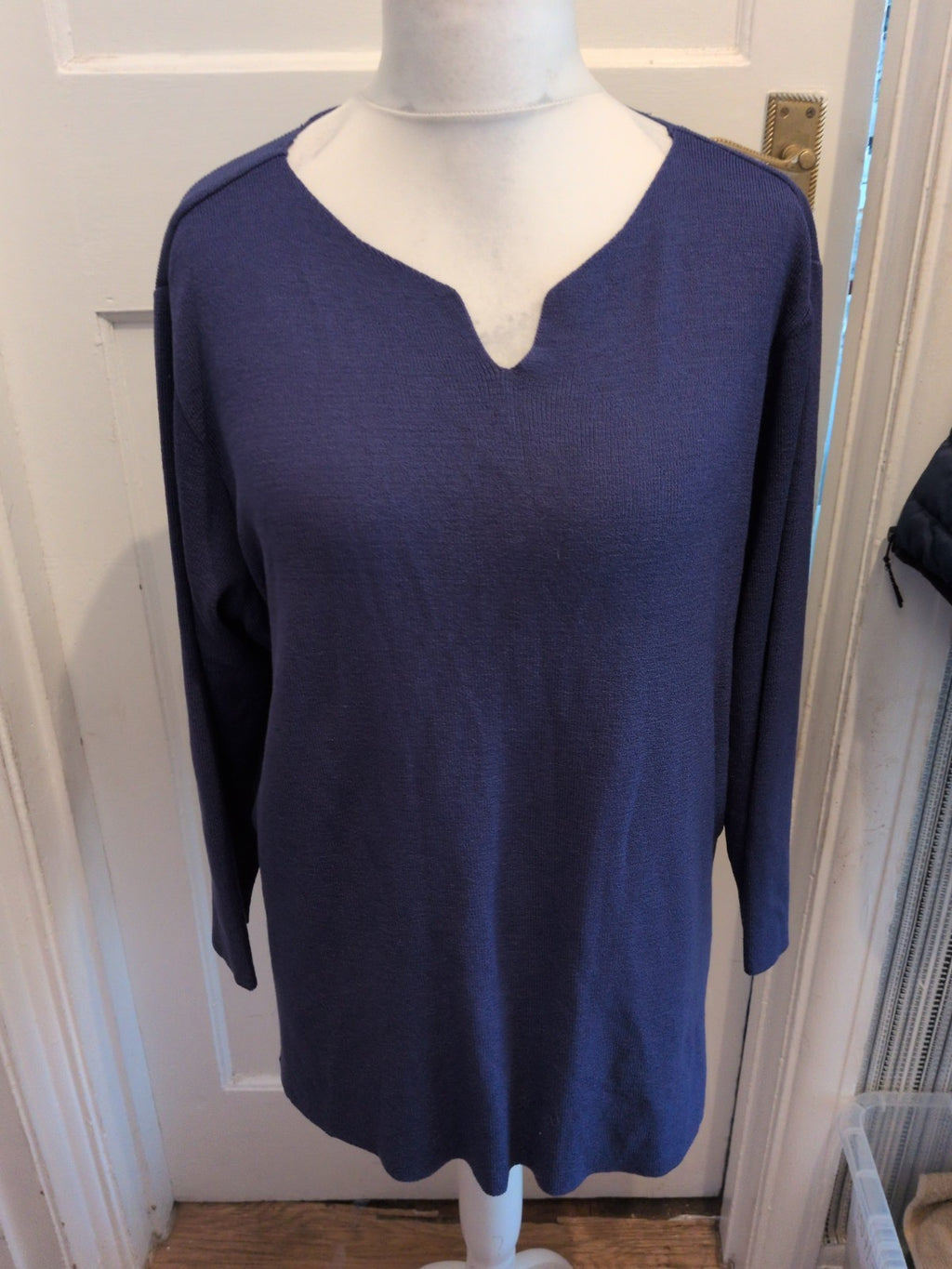 Marks And Spencer 20 Indigo Colour V Neck Jumper