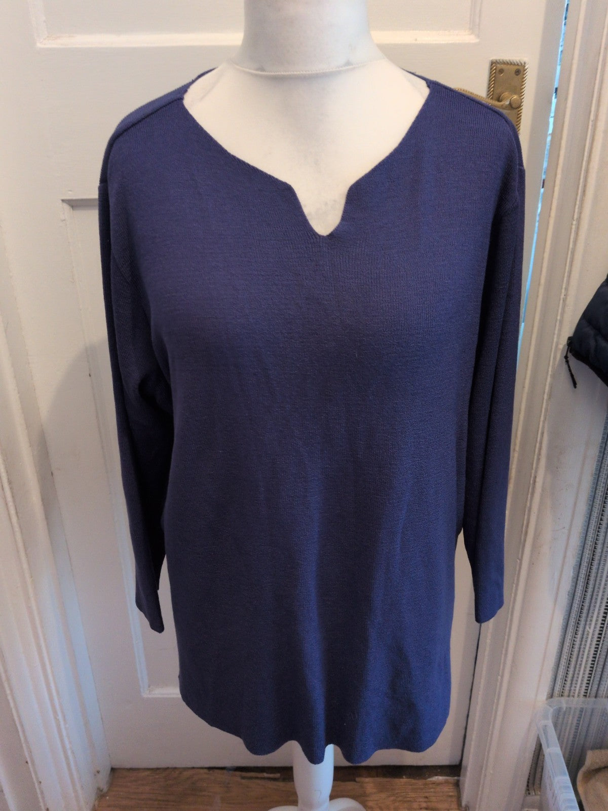 Marks And Spencer 20 Indigo Colour V Neck Jumper