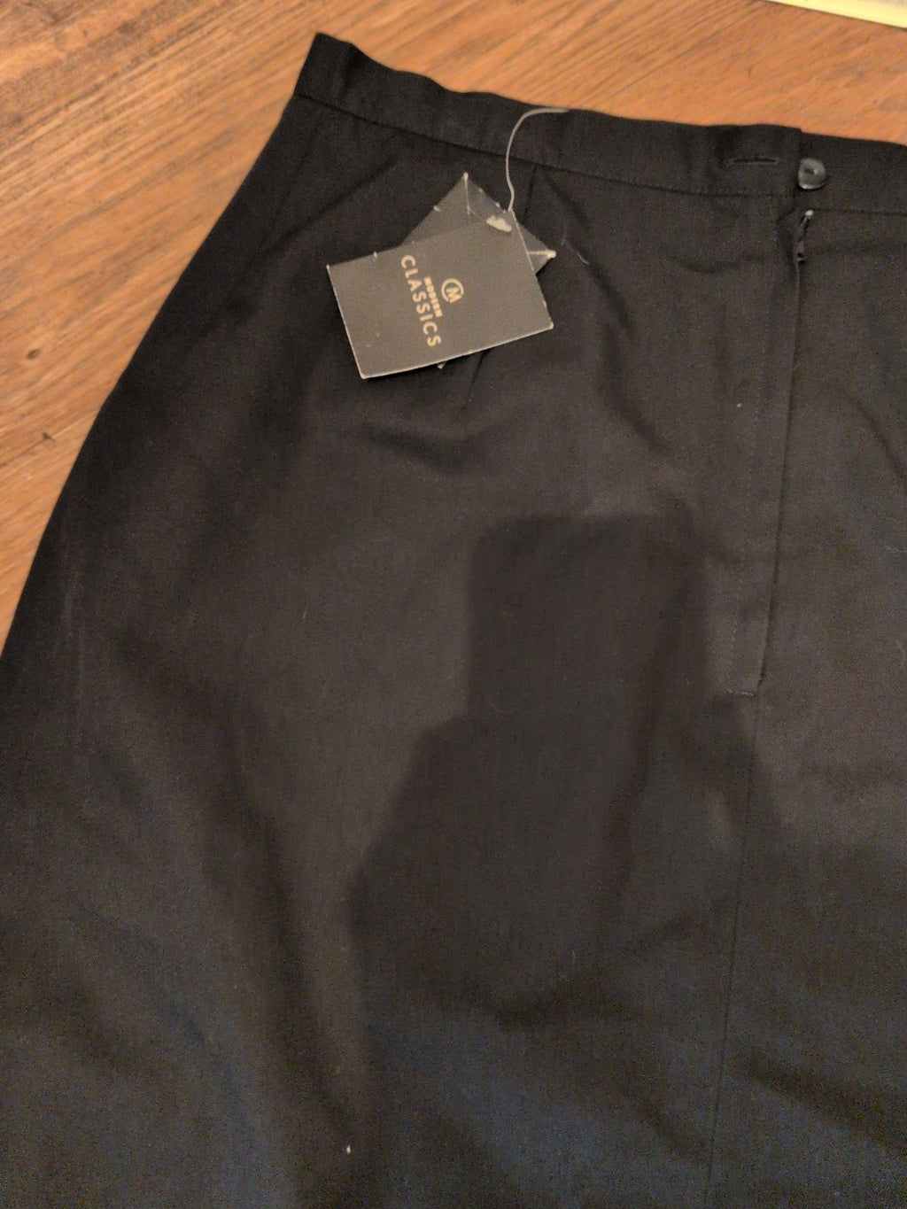 Brand New Modern Classics 16 Black Lined Midi Skirt