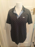 Hugo Boss 2XL Black Patterned Short Sleeve Polo