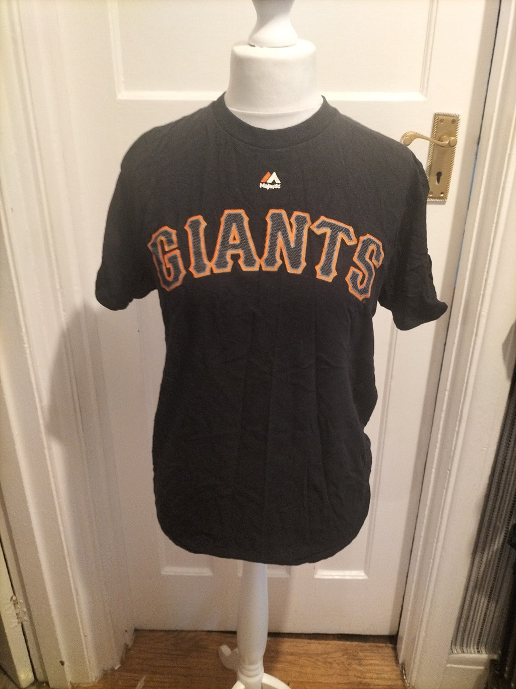 Mens Majestic Size Medium Black Printed Tshirt