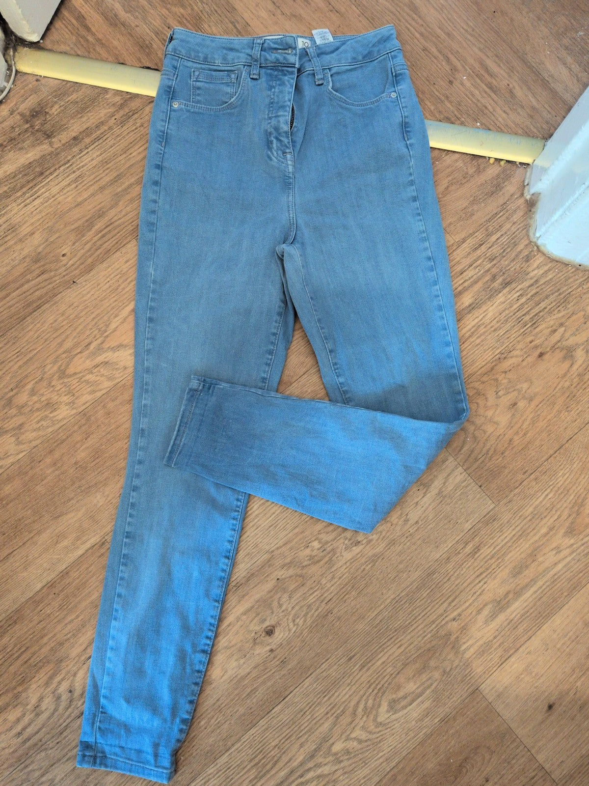 Ladies Next Size 10 Short Hypercurve Super High Waist Jeans Blue
