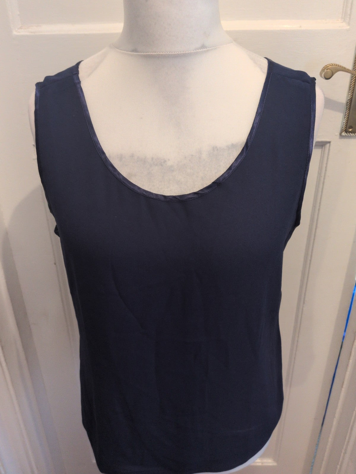Frank Usher 16 Blue Sleeveless Blouse