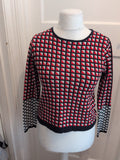 Topshop 8 Red And Black Square Pattern Long Sleeved Jumper