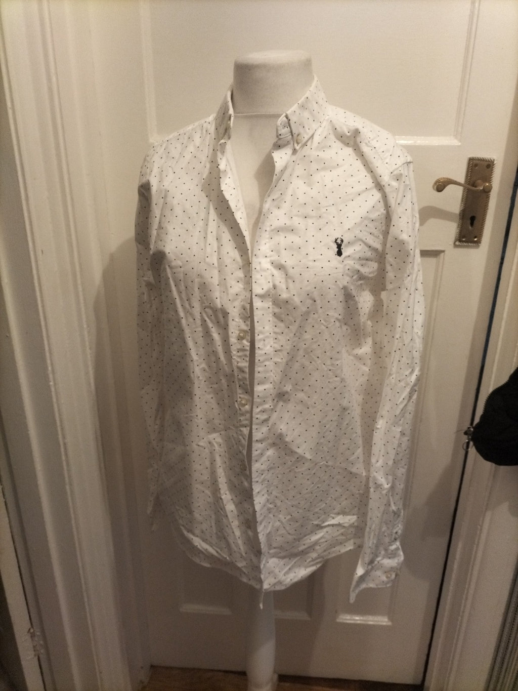 Mens Next Size Large Slim Fit Multi Square Pattern Shirt Long Sleeved