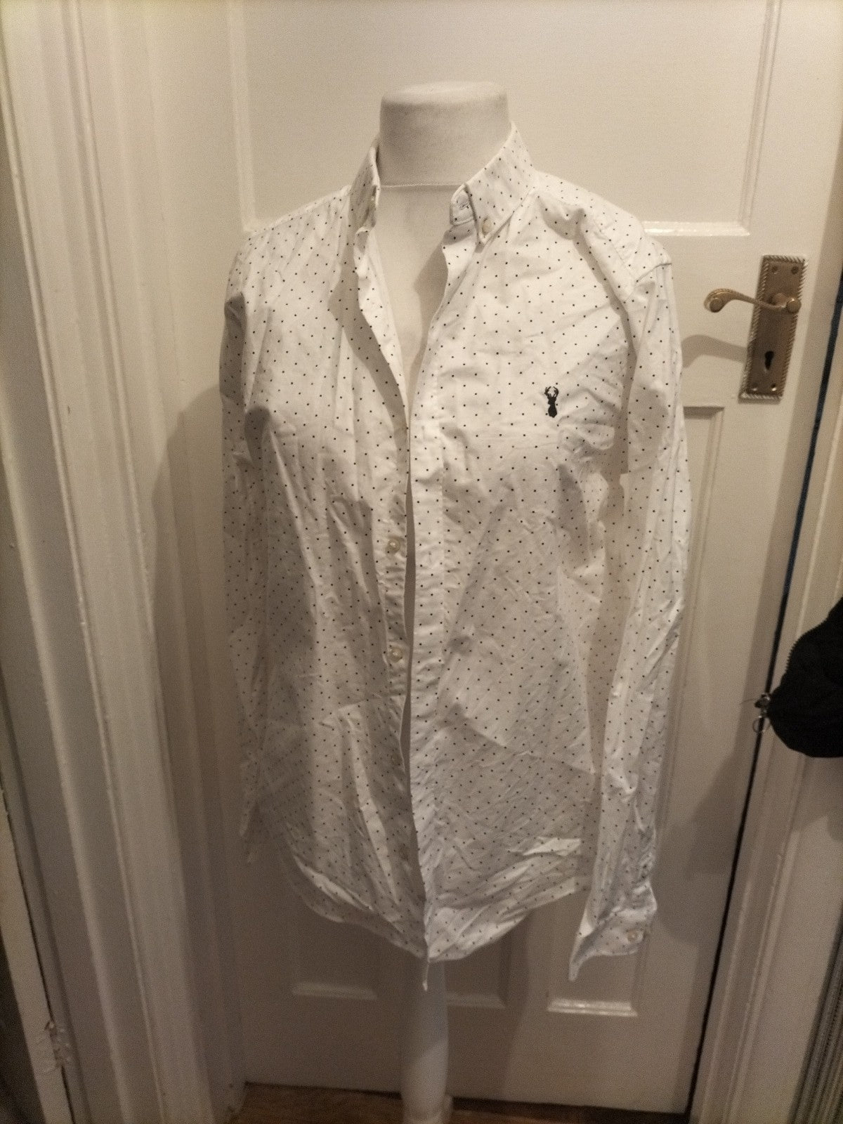 Mens Next Size Large Slim Fit Multi Square Pattern Shirt Long Sleeved